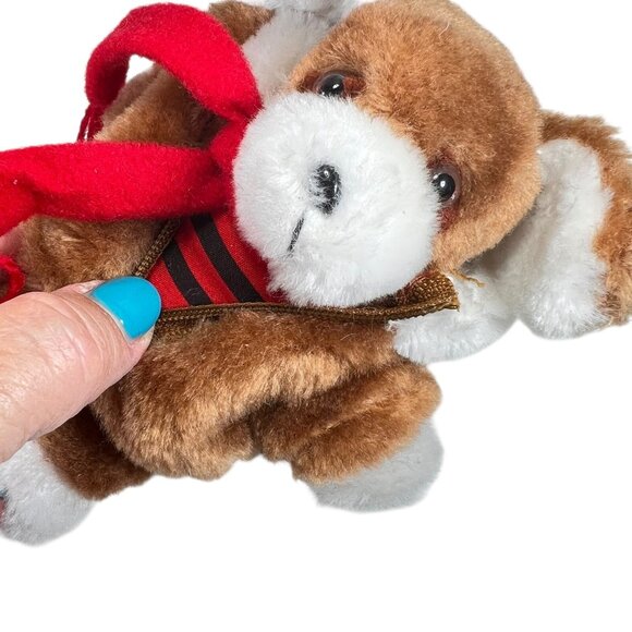 Vtg Avon Puppy Dogs Set of 2 Zippered Jacket Hood Stripe Shirt Scarf Plush - Picture 10 of 15